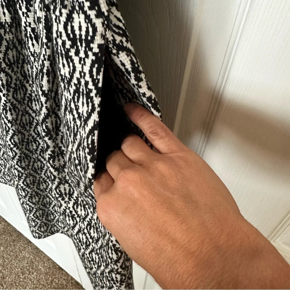 MADEWELL Afternoon Dress Diamond Jacquard Tribal Black White Sleeveless Sz Small - Picture 7 of 14